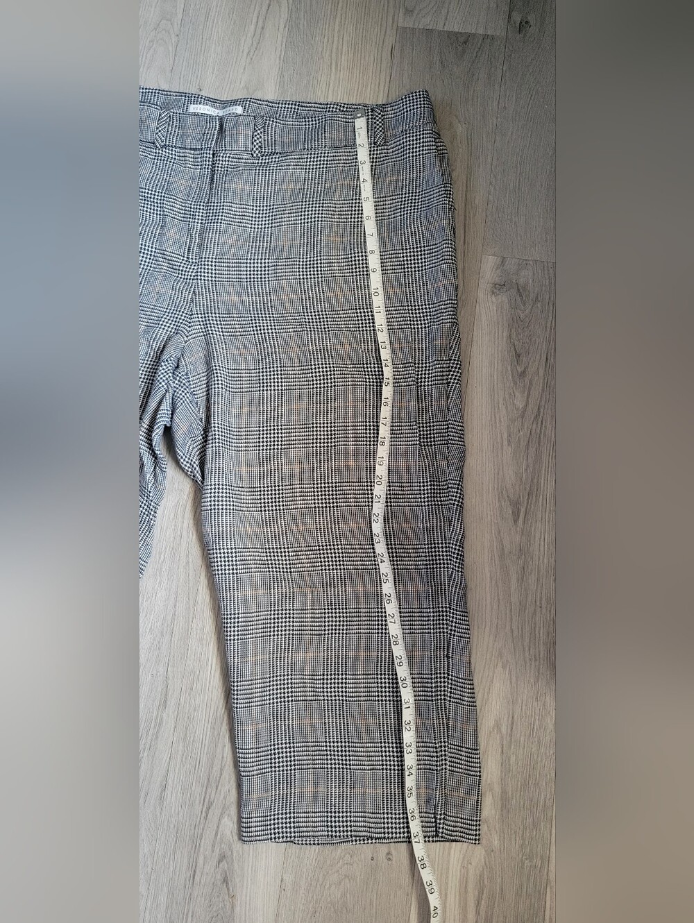 Veronica Beard Gemini Linen Blend Houndstooth Plaid Crop Pant in Navy Multi, 26 - Picture 4 of 16